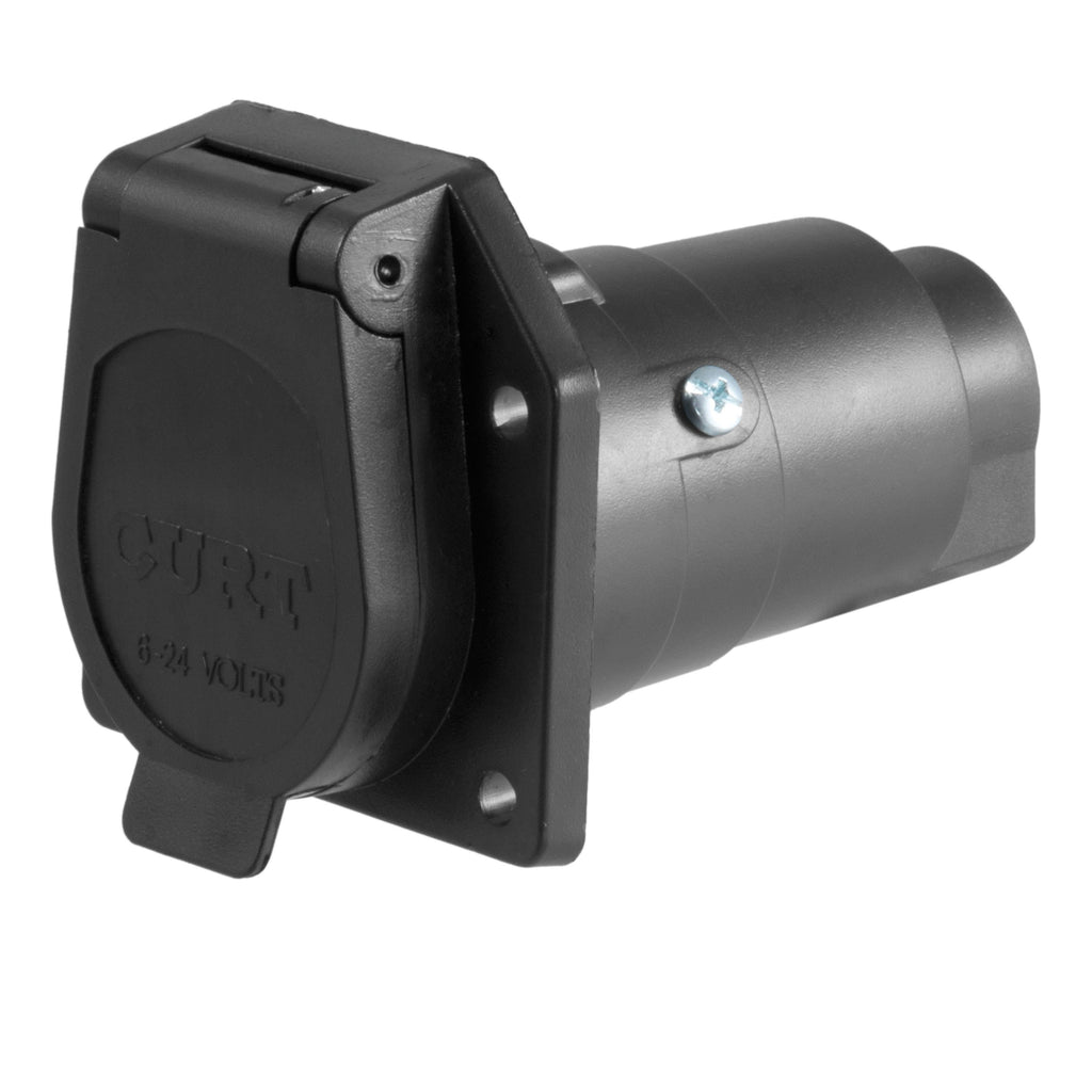 CURT 58151 7-Way RV Blade Connector Socket (Vehicle Side, Packaged)