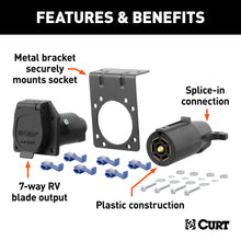 Load image into Gallery viewer, CURT 58152 7-Way RV Blade Connector Plug &amp; Socket with Hardware (Packaged)