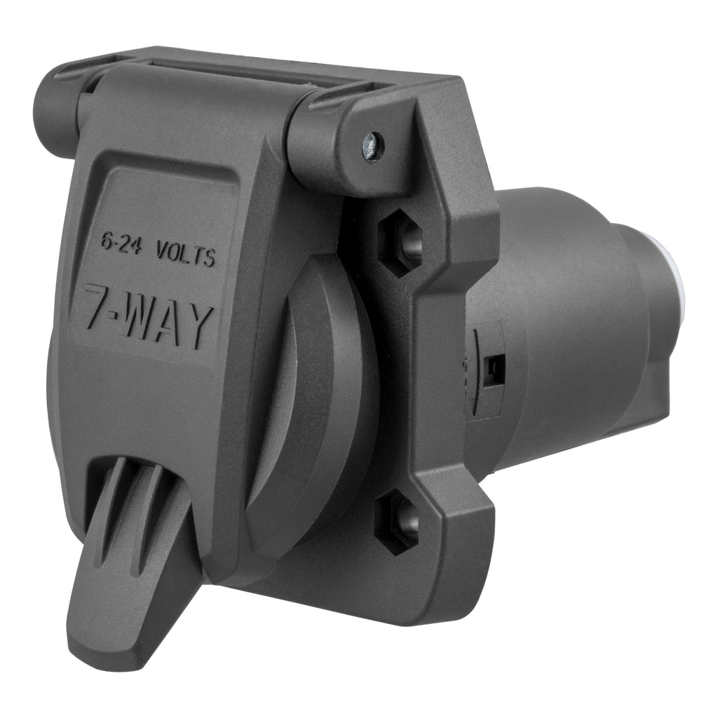CURT 58155 Heavy-Duty 7-Way RV Blade Connector Socket (Vehicle Side)