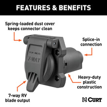Load image into Gallery viewer, CURT 58155 Heavy-Duty 7-Way RV Blade Connector Socket (Vehicle Side)