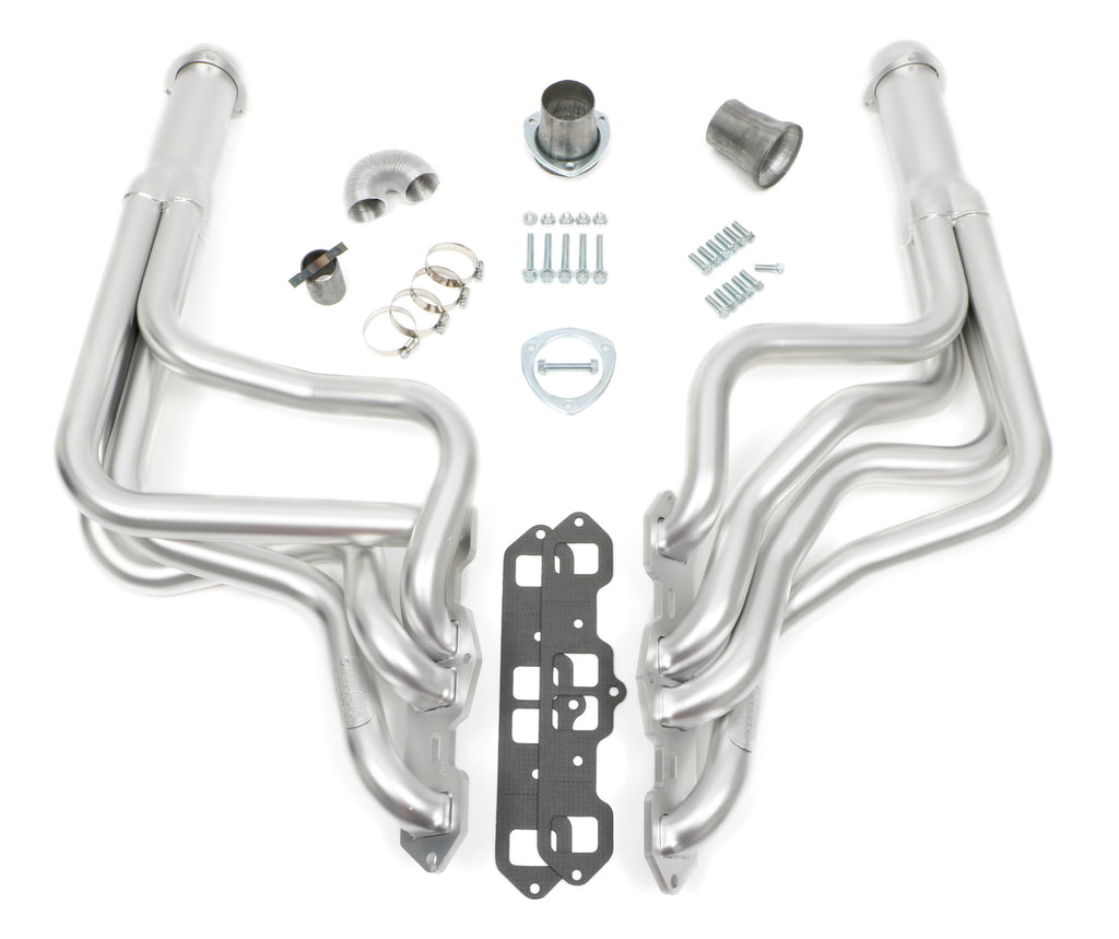 Hedman Hedders 58158 HD Silver Long Headers for 68-76 Oldsmobile 442, Cutlass, F85 w/Olds 400-455 for Select Oldsmobile 442, Oldsmobile Cutlass, Oldsmobile Delta 88, Oldsmobile F85, Oldsmobile Vista Cruiser