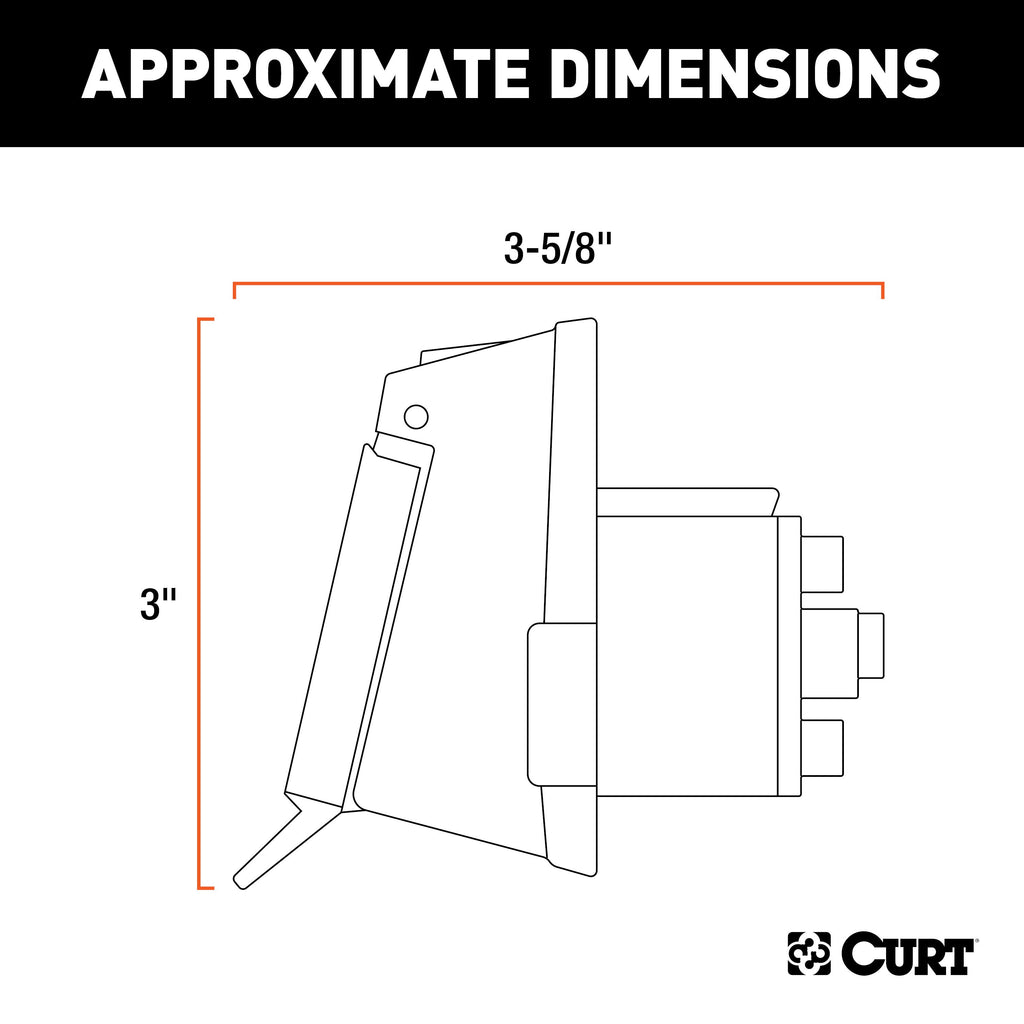 CURT 58170 7-Way Round Connector Socket (Vehicle Side)