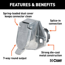 Load image into Gallery viewer, CURT 58170 7-Way Round Connector Socket (Vehicle Side)