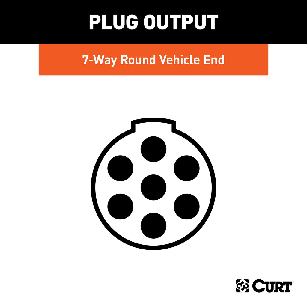 CURT 58170 7-Way Round Connector Socket (Vehicle Side)