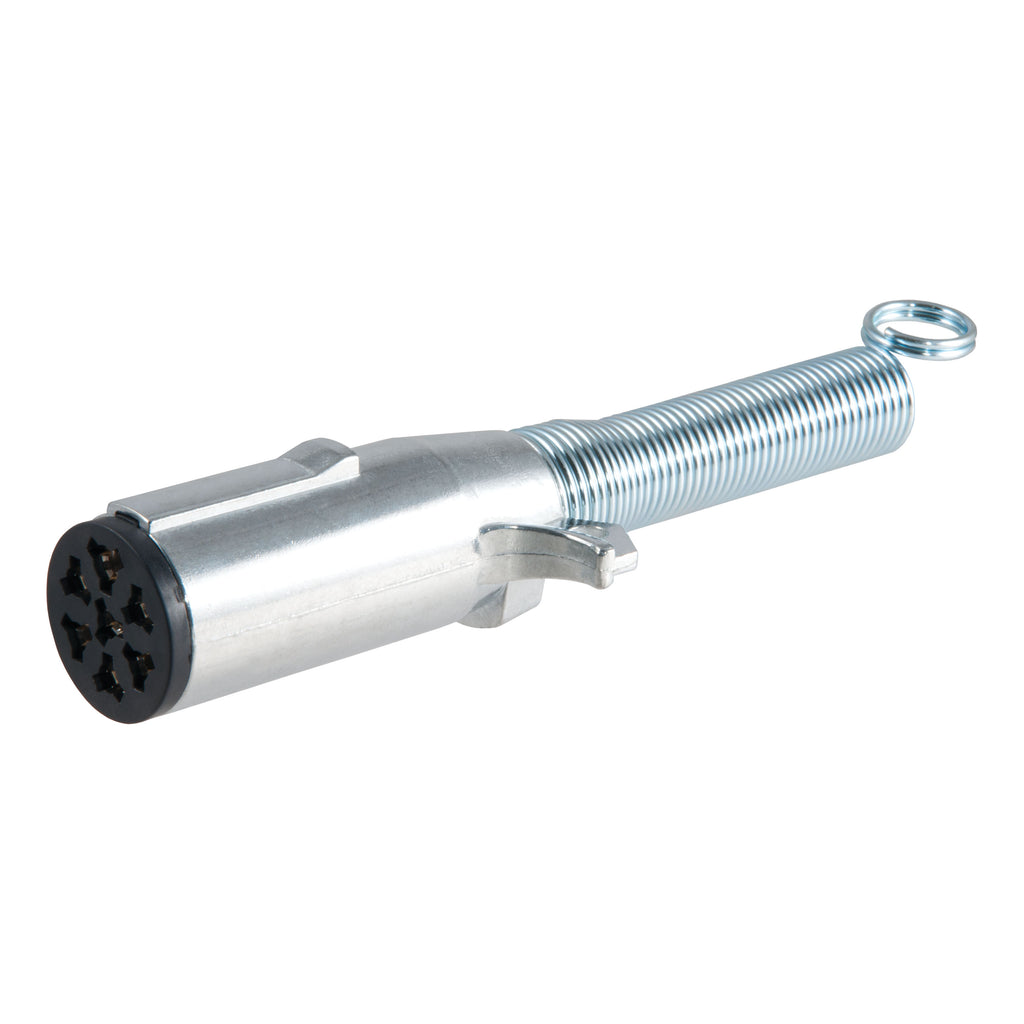CURT 58180 7-Way Round Connector Plug with Spring (Trailer Side)