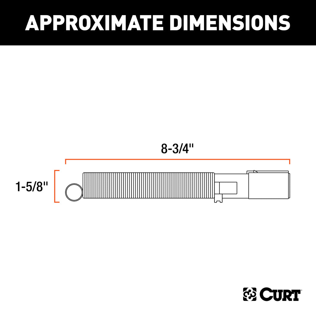 CURT 58180 7-Way Round Connector Plug with Spring (Trailer Side)