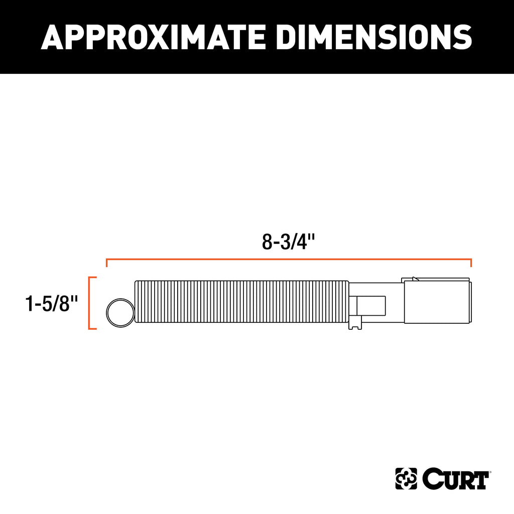 CURT 58181 7-Way Round Connector Plug with Spring (Trailer Side, Packaged)