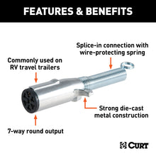 Load image into Gallery viewer, CURT 58181 7-Way Round Connector Plug with Spring (Trailer Side, Packaged)