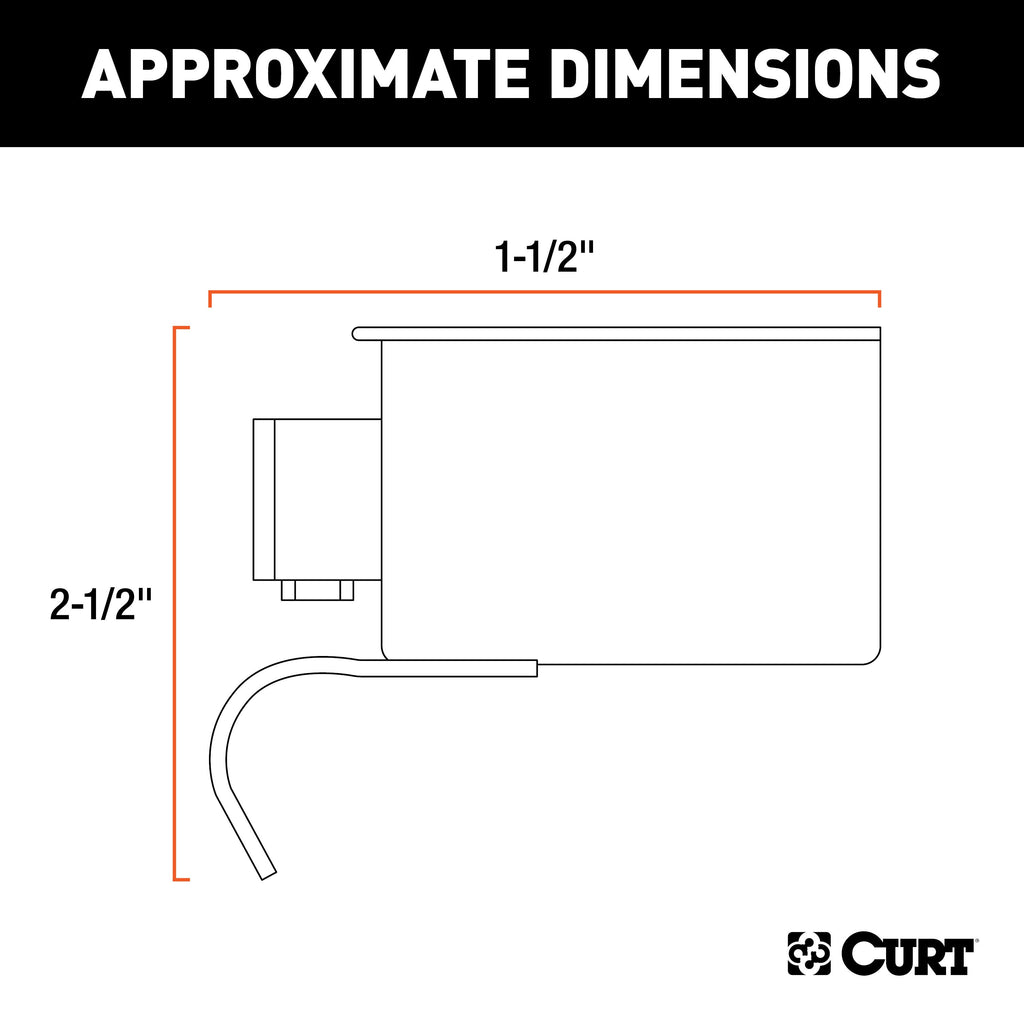 CURT 58190 7-Way RV Blade Connector Plug (Trailer Side, Diecast Metal)