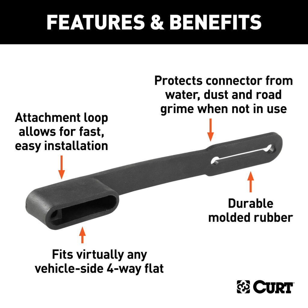 CURT 58200 4-Way Flat Connector Dust Cover (Vehicle Side)