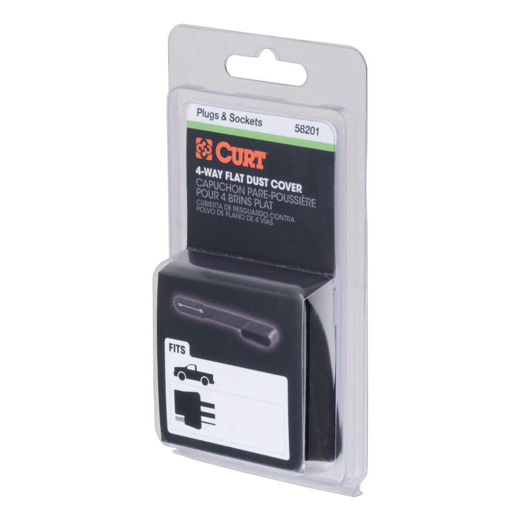 CURT 58201 4-Way Flat Connector Dust Cover (Vehicle Side, Packaged)