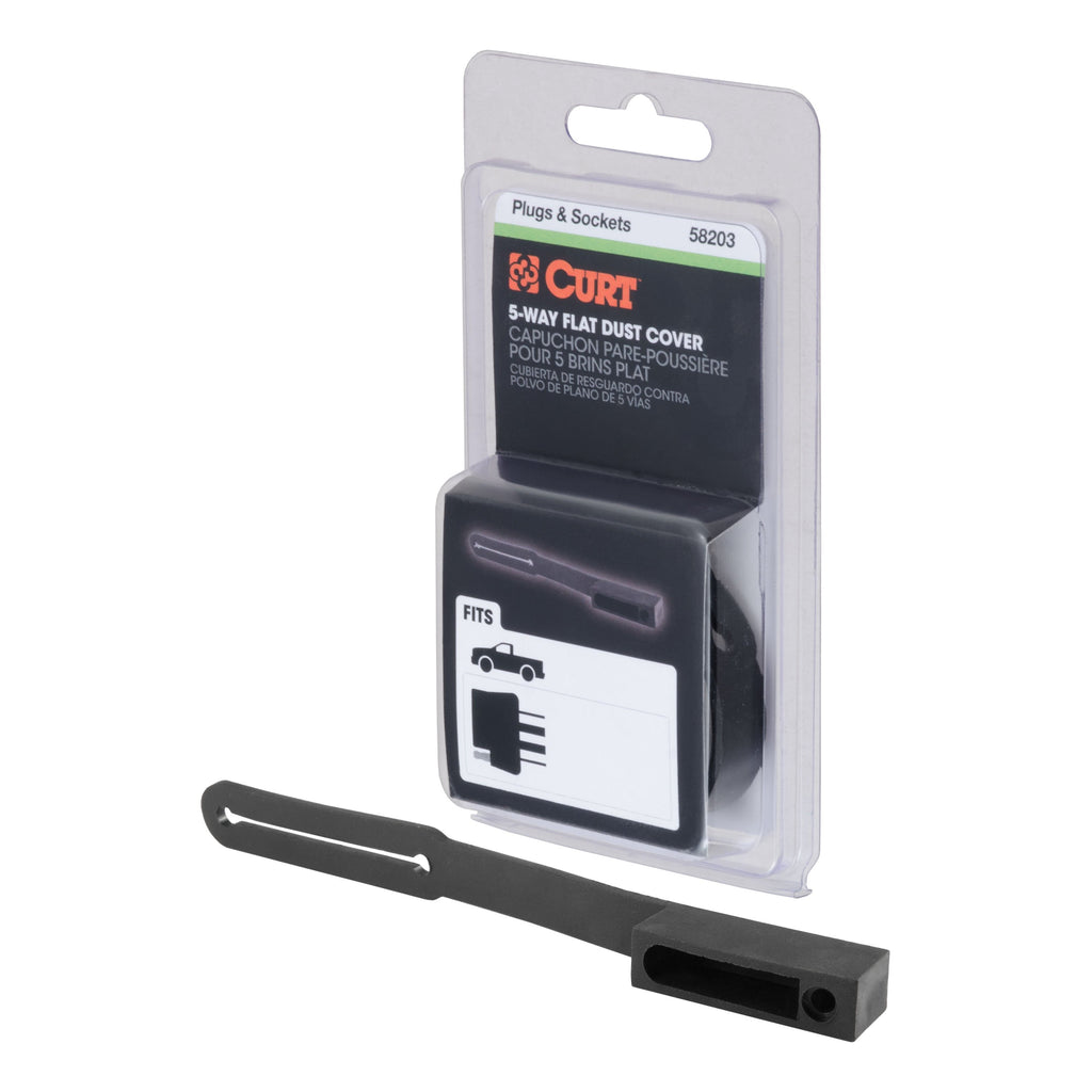 CURT 58203 5-Way Flat Connector Dust Cover (Vehicle Side, Packaged)