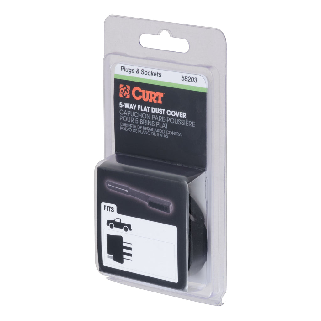 CURT 58203 5-Way Flat Connector Dust Cover (Vehicle Side, Packaged)