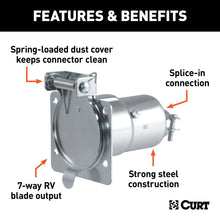 Load image into Gallery viewer, CURT 58220 7-Way RV Blade Connector Socket (Vehicle Side, Diecast Metal)