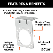 Load image into Gallery viewer, CURT 58231 Connector Mounting Bracket for 7-Way RV Blade (Zinc, Packaged)