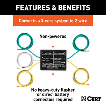 Load image into Gallery viewer, CURT 58240 Non-Powered 3-to-2-Wire Taillight Converter (Bulk)