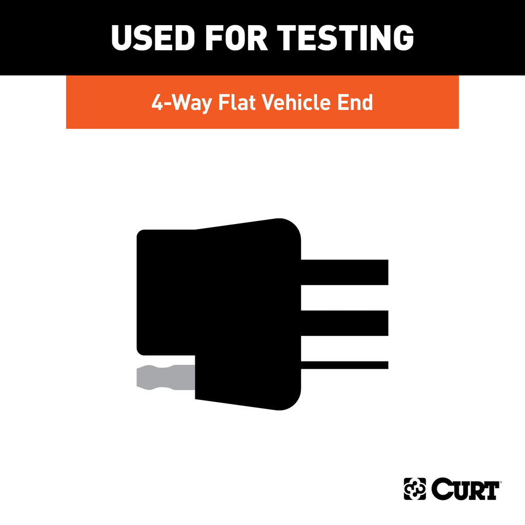 CURT 58261 4-Way Flat Connector Tester (Packaged)