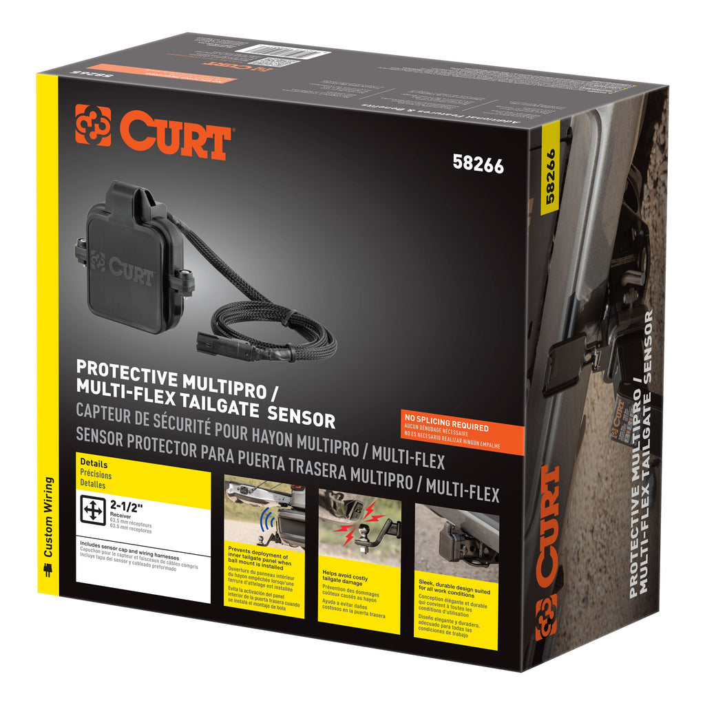 CURT 58266 Protective MultiPro/Multi-Flex Tailgate Sensor with 2-1/2in. Hitch Cap - Truck Part Superstore