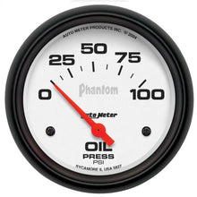 Load image into Gallery viewer, AutoMeter 5827 GAUGE, OIL PRESSURE, 2 5/8", 100PSI, ELECTRIC, PHANTOM
