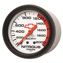 Load image into Gallery viewer, AutoMeter 5828-00406 GAUGE, NITROUS PRESSURE, 2 5/8", 2000PSI, MECHANICAL, CHEVY RED BOWTIE, WHITE