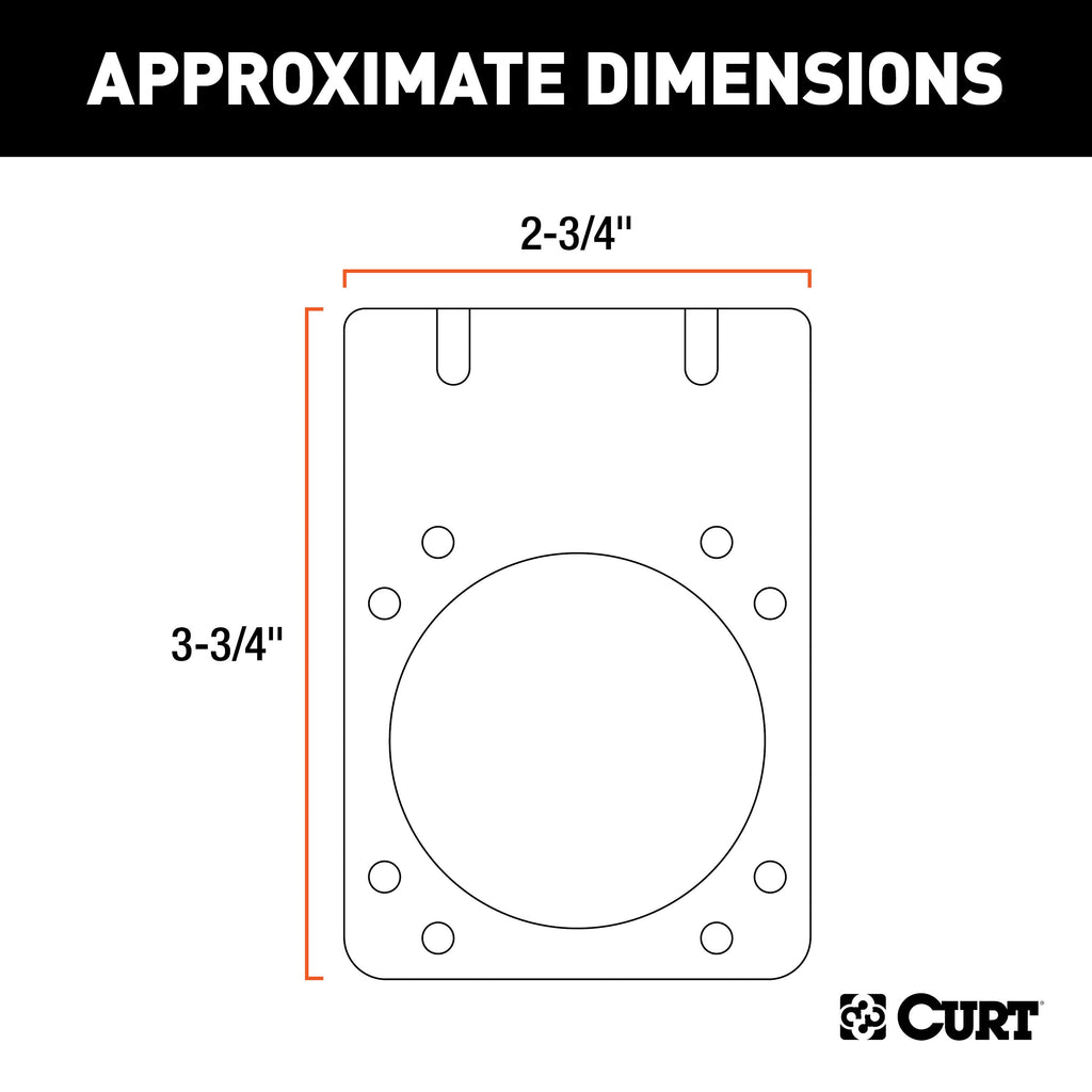CURT 58290 Connector Mounting Bracket for 7-Way RV Blade (Black)