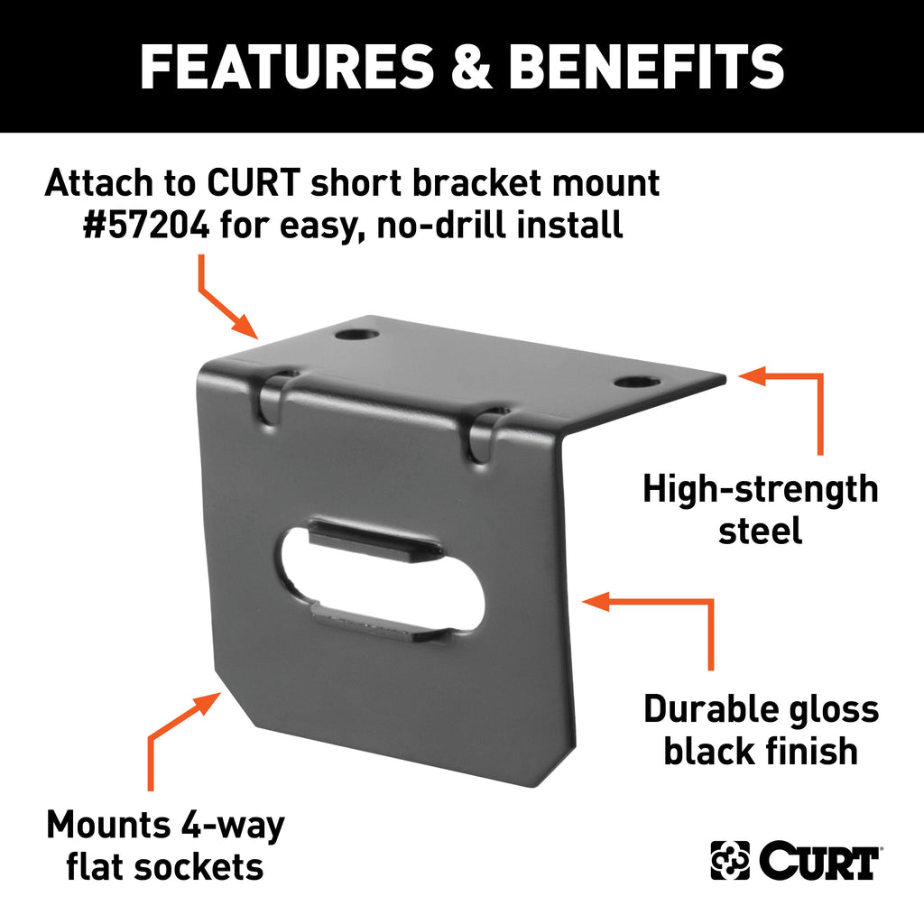 CURT 58301 Connector Mounting Bracket for 4-Way Flat (Packaged)