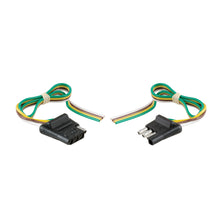 Load image into Gallery viewer, CURT 58304 4-Way Flat Connector Plug &amp; Socket with 12" Wires Each (Packaged)