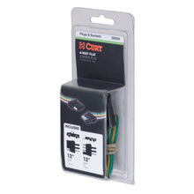 Load image into Gallery viewer, CURT 58304 4-Way Flat Connector Plug &amp; Socket with 12" Wires Each (Packaged)
