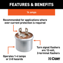 Load image into Gallery viewer, CURT 58310 14-Amp Turn Signal Flasher (1-4 Lamps, 2-8 Hazards)