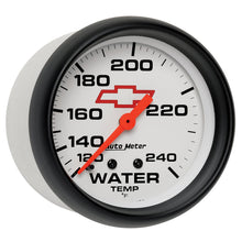 Load image into Gallery viewer, AutoMeter 5832-00406 GAUGE, WATER TEMP, 2 5/8", 120-240?F, MECHANICAL, CHEVY RED BOWTIE, WHITE