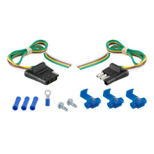 Load image into Gallery viewer, CURT 58344 4-Way Flat Connector Plug &amp; Socket with 12" Wires Each &amp; Hardware (Packaged)