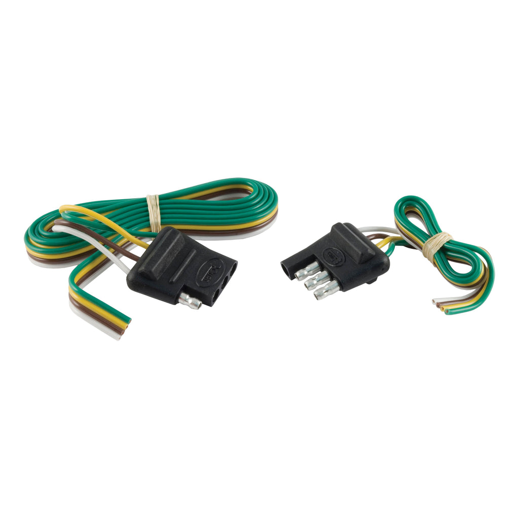 CURT 58355 4-Way Flat Connector Plug & Socket with 12" & 48" Wires (Packaged)