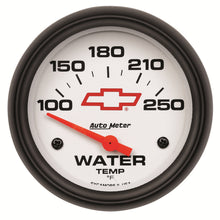 Load image into Gallery viewer, AutoMeter 5837-00406 GAUGE, WATER TEMP, 2 5/8", 100-250?F, ELECTRIC, CHEVY RED BOWTIE, WHITE