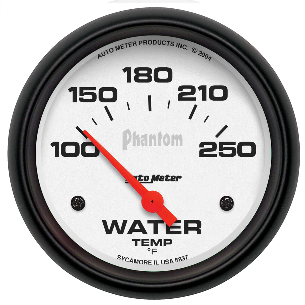 AutoMeter 5837 GAUGE, WATER TEMP, 2 5/8", 100-250?F, ELECTRIC, PHANTOM