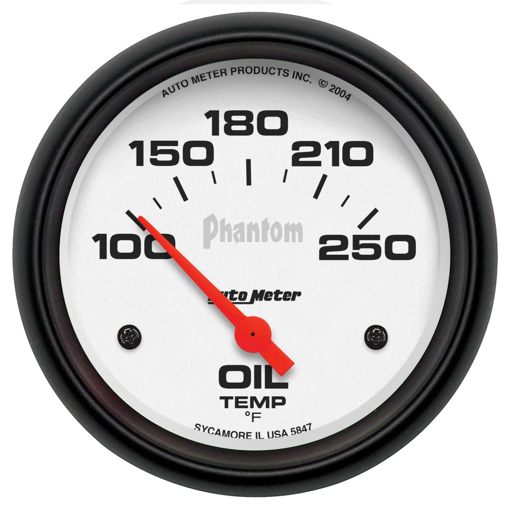 AutoMeter 5847 GAUGE, OIL TEMP, 2 5/8", 100-250?F, ELECTRIC, PHANTOM