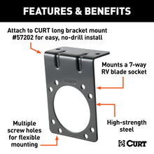 Load image into Gallery viewer, CURT 58510 Connector Mounting Bracket for 7-Way RV Blade (Heavy-Duty, Black)