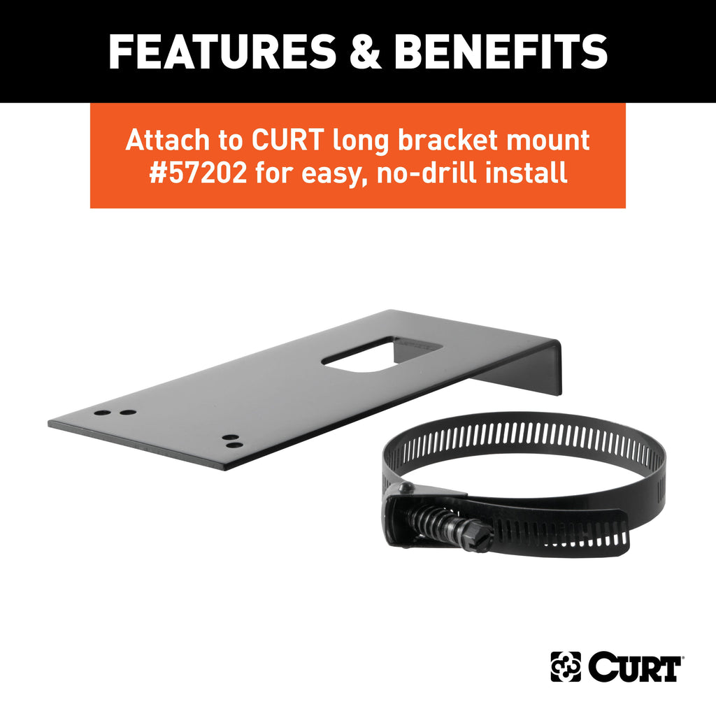 CURT 58510 Connector Mounting Bracket for 7-Way RV Blade (Heavy-Duty, Black)