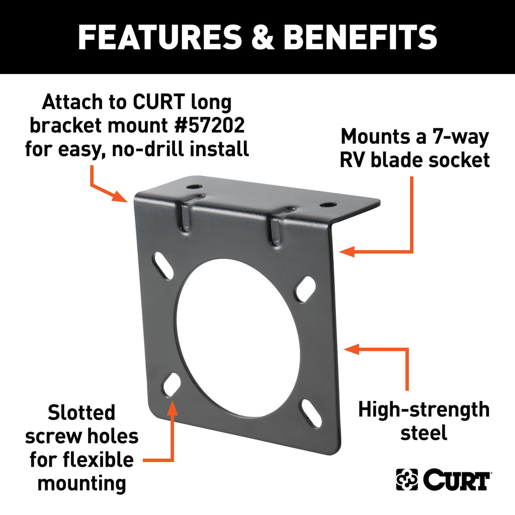 CURT 58520 Connector Mounting Bracket for 7-Way USCAR Socket