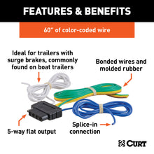 Load image into Gallery viewer, CURT 58530 5-Way Flat Connector Socket with 60" Wires (Vehicle Side)