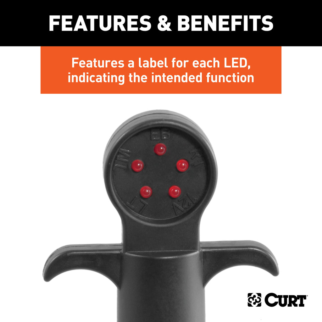 CURT 58650 6-Way Round Connector Tester