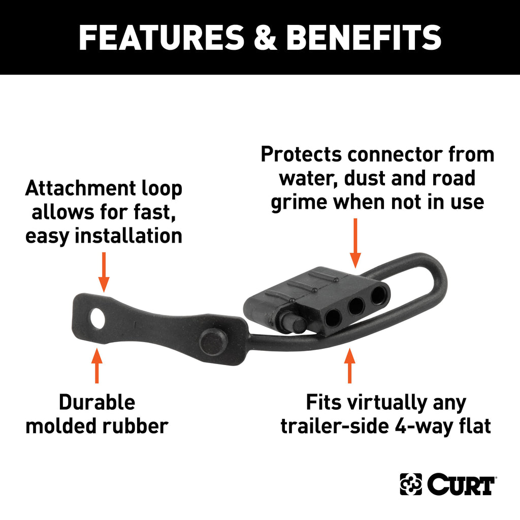CURT 58750 4-Way Flat Connector Dust Cover (Trailer Side)