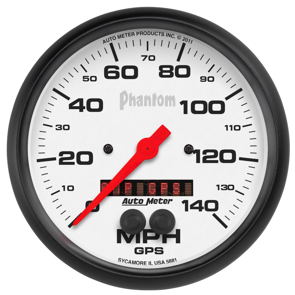 AutoMeter 5881 GAUGE, SPEEDOMETER, 5", 140MPH, GPS, PHANTOM