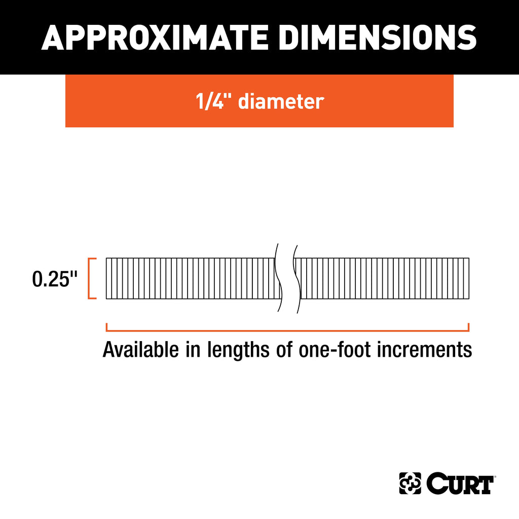 CURT 58823 1/4" Convoluted Slit Loom Tubing (1' Increments)