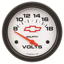Load image into Gallery viewer, AutoMeter 5891-00406 GAUGE, VOLTMETER, 2 5/8", 18V, ELECTRIC, CHEVY RED BOWTIE, WHITE