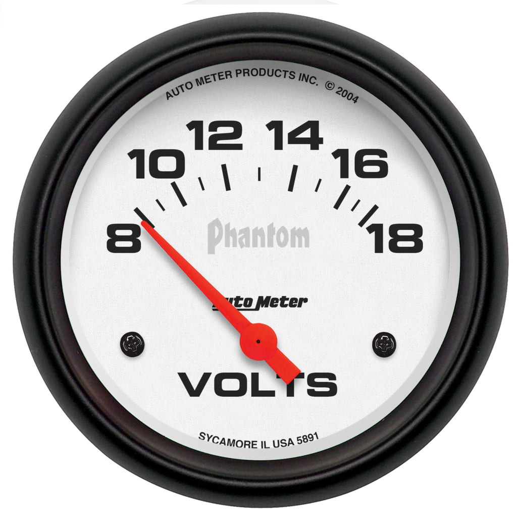 AutoMeter 5891 GAUGE, VOLTMETER, 2 5/8", 18V, ELECTRIC, PHANTOM