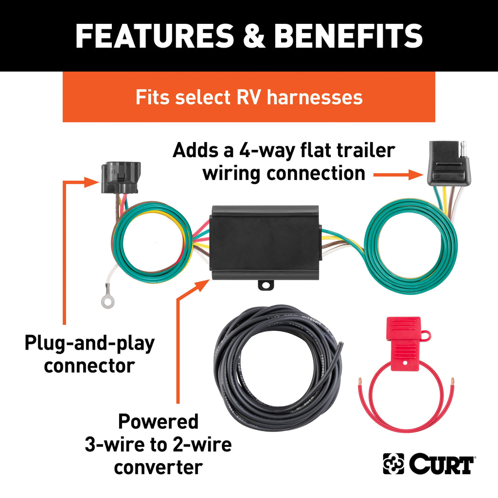 CURT 58920 Custom Towed-Vehicle RV Wiring Harness Add-On