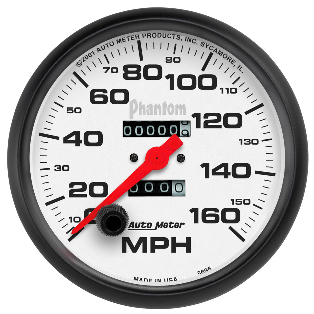 AutoMeter 5895 GAUGE, SPEEDOMETER, 5", 160MPH, MECHANICAL, PHANTOM