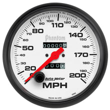Load image into Gallery viewer, AutoMeter 5896 GAUGE, SPEEDOMETER, 5", 200MPH, MECHANICAL, PHANTOM
