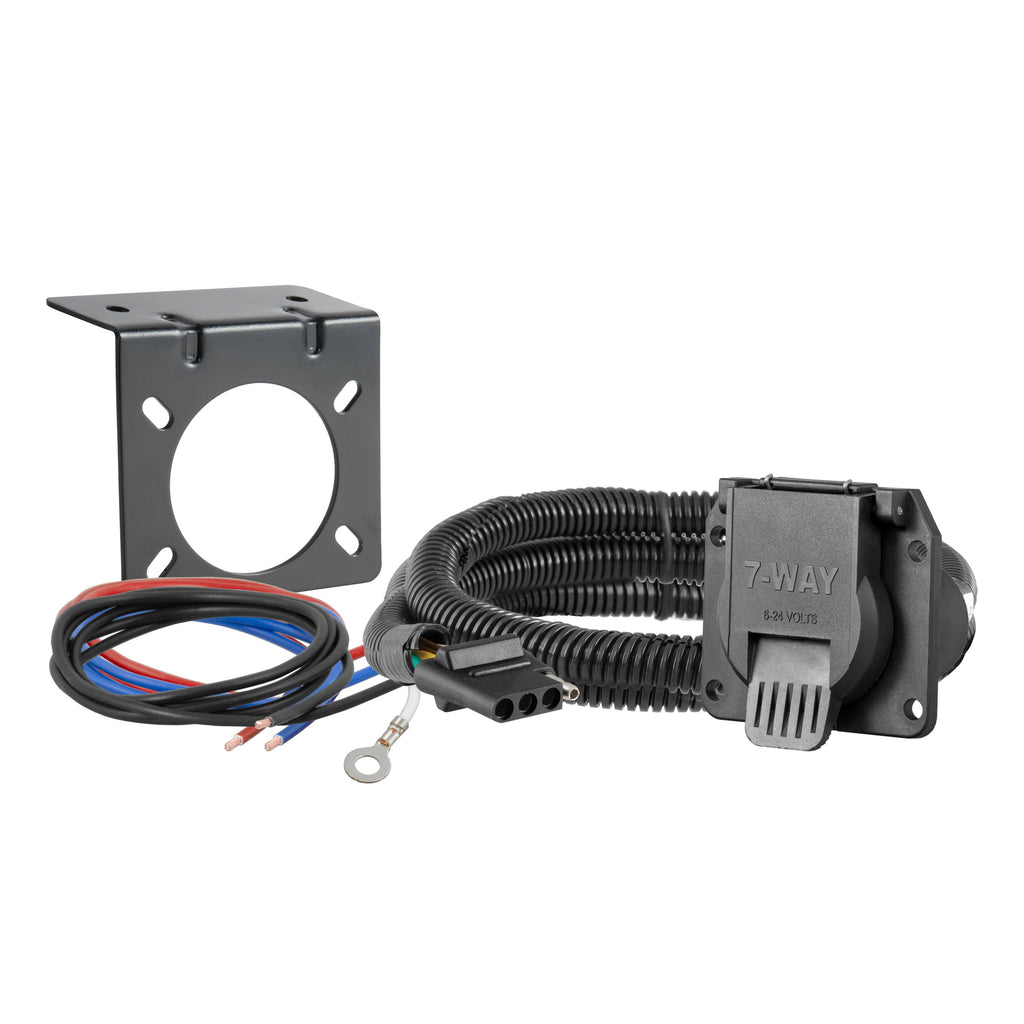 CURT 58980 Dinghy Towing Electrical Adapter (4-Way Flat Vehicle to 7-Way RV Blade)