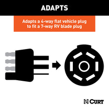 Load image into Gallery viewer, CURT 58980 Dinghy Towing Electrical Adapter (4-Way Flat Vehicle to 7-Way RV Blade)